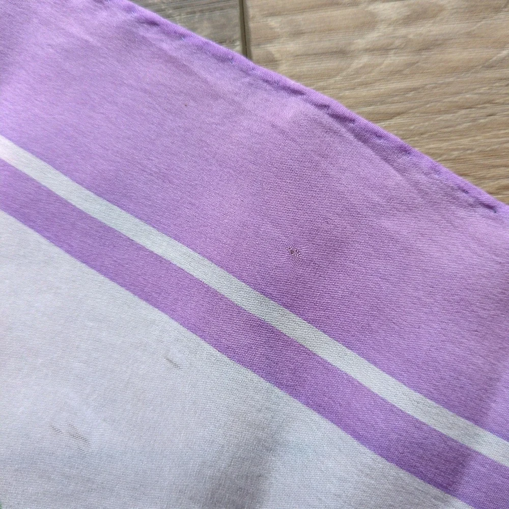 Vtg 60s/70s Vera Neumann Floral Silk Scarf Purple Pink Blue Roses Sheer Square